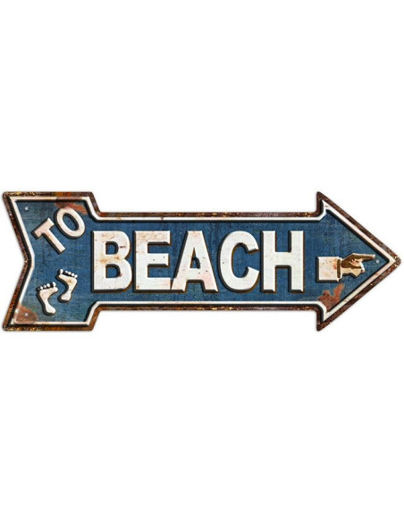 Plaque Déco en Métal Surfpistols To Beach