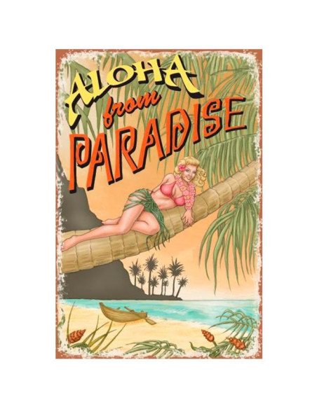 Plaque Déco Surf Pistols Aloha Paradise