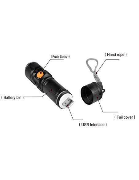 Lampe de poche led KSV + pochette étanche
