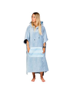 Poncho After Jacquard Bleached Blue