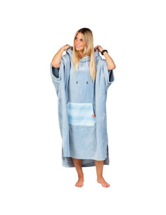 Poncho After Jacquard Bleached Blue 2
